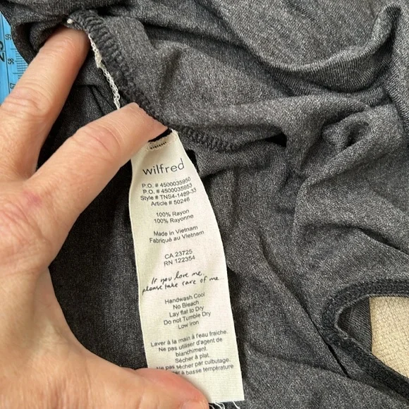 BNWT Wilfred La Rivière Split Back Long Sleeved Shirt in Heather Gray Size S - Picture 11 of 11